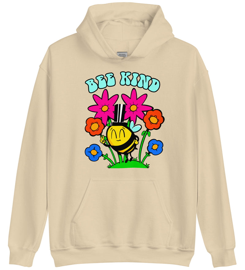 Unisex Hoodie Women Girls Cute Be Kind Bee Kind Aesthetic VSCO Sweatshirt Soft Smooth Bees Flowers Hand Drawn Original Artwork Kindness Cool