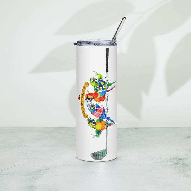 Funny 19th Hole Parrot Golf Country Club Members Only Happy Hour Insulated Drink Tumbler Jimmy Buffett Macaw Parrothead Party Gifts Happy Hour Gift