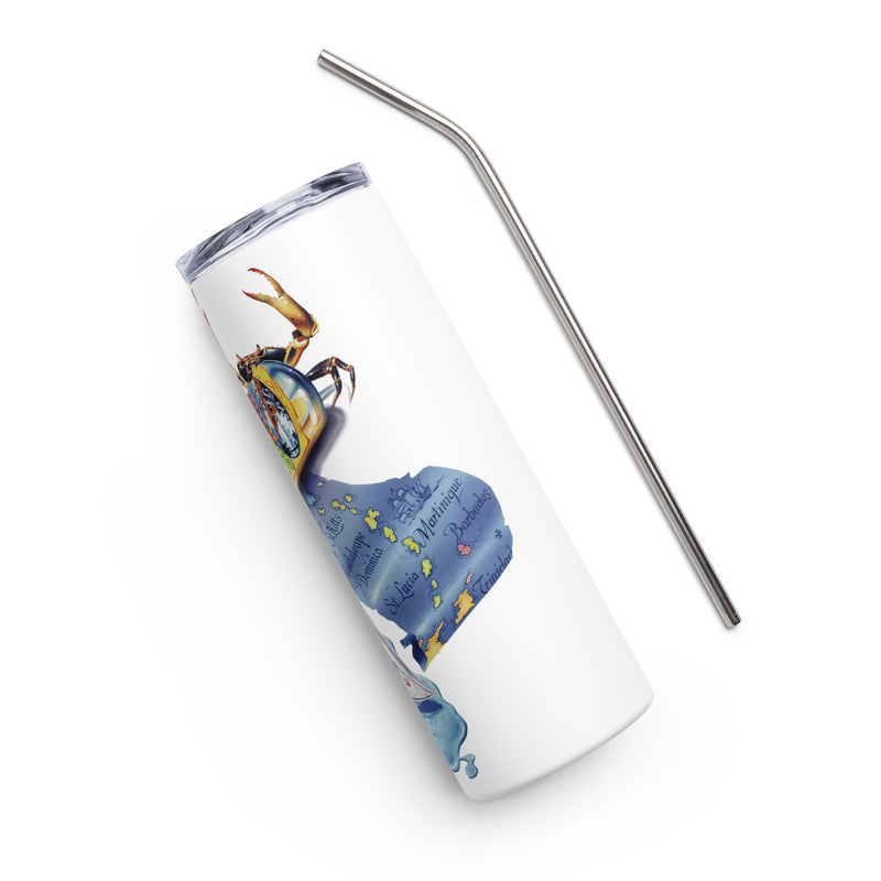 Exclusive Classic Caribbean Map Key West Shipwreck Rum Sailboat Steel Drink Tumbler