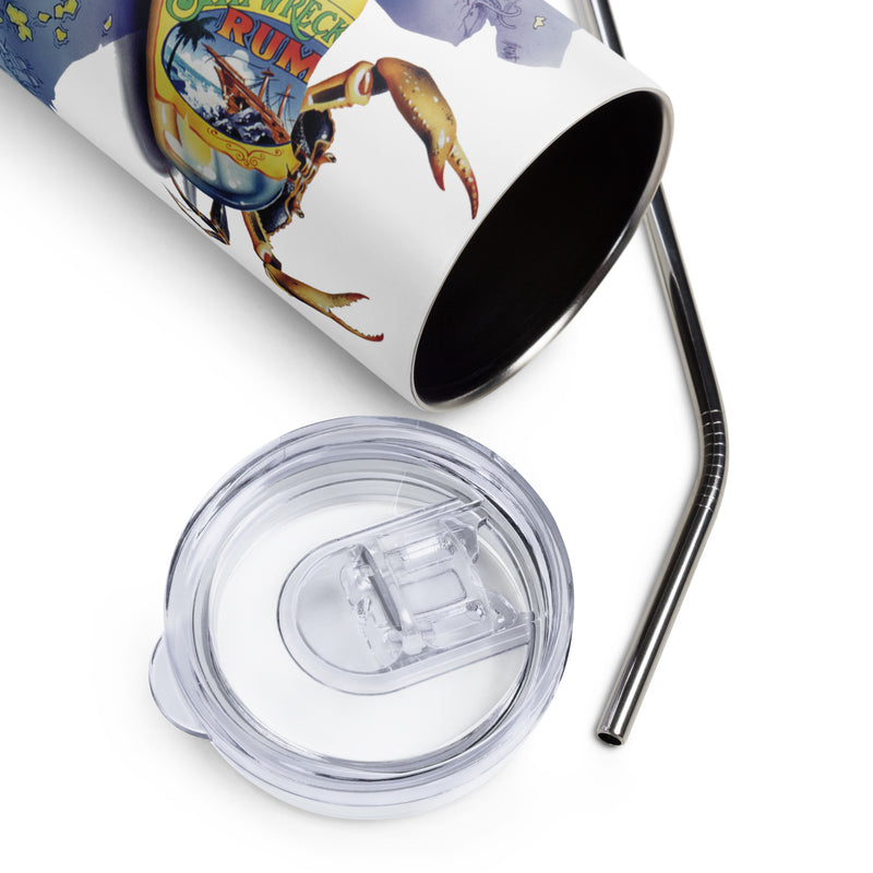 Classic Shipwreck Rum Caribbean Map Print Sailboat Key West Jimmy Buffett Changes in Latitude beachy gifts for him 20 ounce with straw