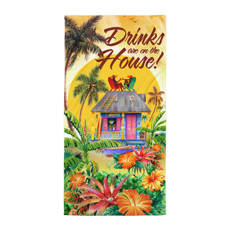 Good Life Original Drinks are on the House Margaritas Beach Towel 30 x 60 inches Jimmy Buffett Margarita Changes in latitudes
