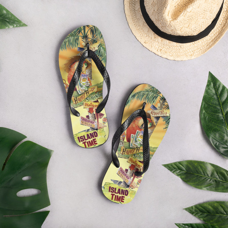 Jimmy Buffett Parrothead Flip Flops Island Time Key West Havana Good time
