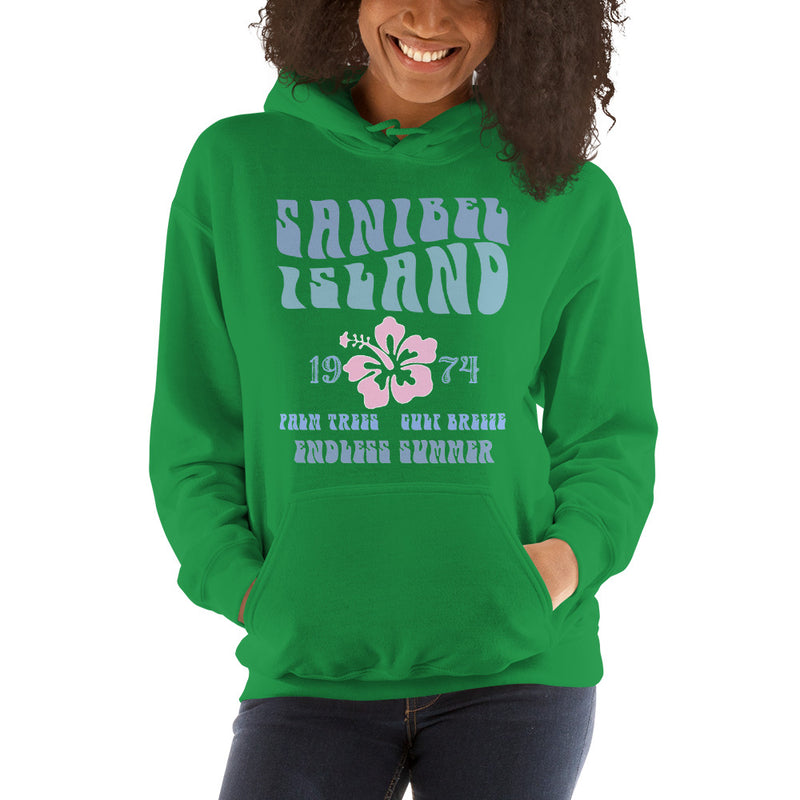 Sanibel Island Endless Summer Fleece Beach Hoodie Unisex Front Print Coconut Girl Hoodies y2k Ocean Aesthetic Retro Vintage 1974 1971 1960s womens oversized