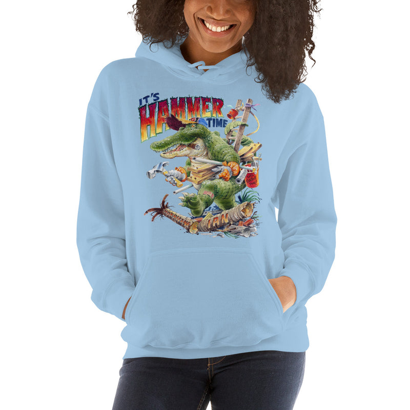 Unisex Hammer Time Hurricane Ian Gator FloriDone Fleece Hoodie