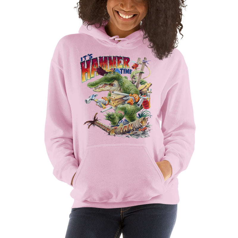 Unisex Hammer Time Hurricane Ian Gator FloriDone Fleece Hoodie