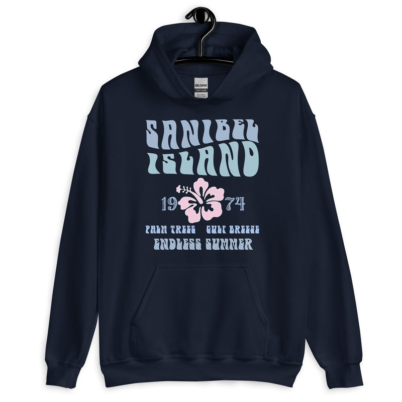 Sanibel Island Endless Summer Fleece Beach Hoodie Unisex Front Print Coconut Girl Hoodies y2k Ocean Aesthetic Retro Vintage 1974 1971 1960s womens oversized
