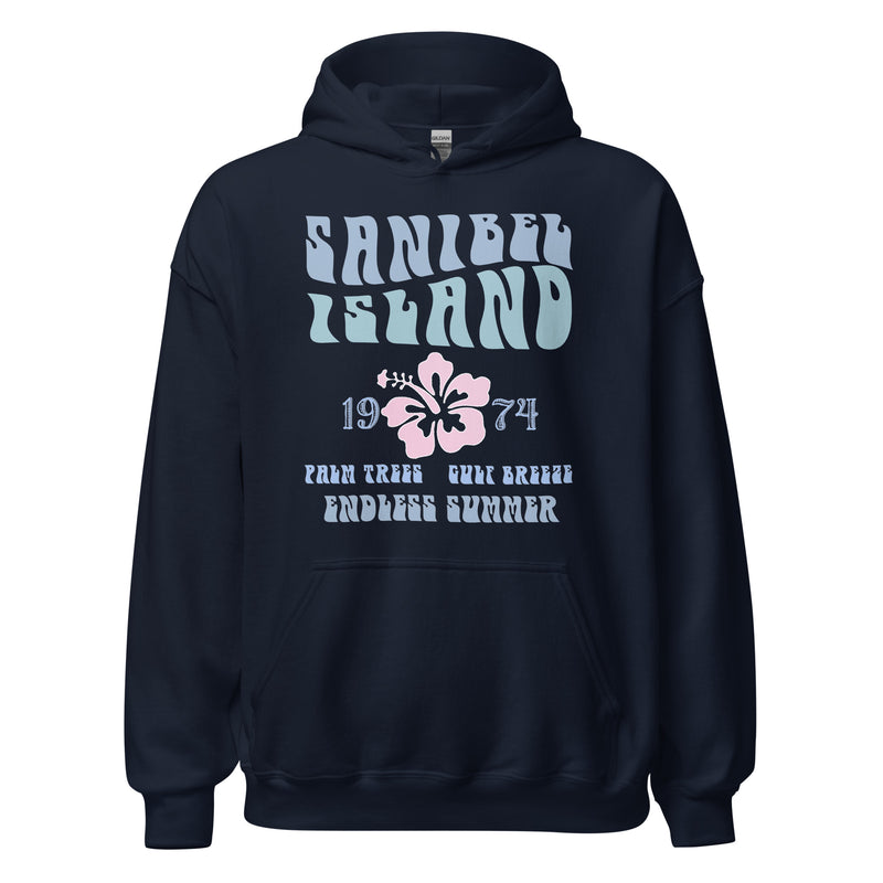 Sanibel Island Endless Summer Fleece Beach Hoodie Unisex Front Print Coconut Girl Hoodies y2k Ocean Aesthetic Retro Vintage 1974 1971 1960s womens oversized