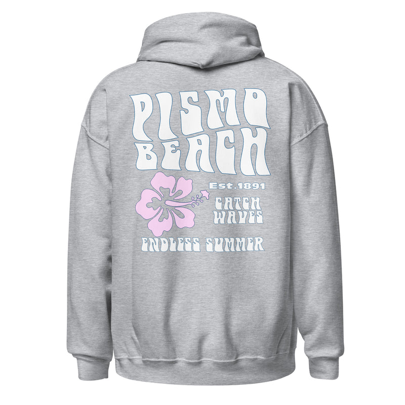Unisex Pismo Beach Vintage Style Hoodie Endless Summer Hibiscus Logo