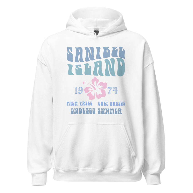 Sanibel Island Endless Summer Fleece Beach Hoodie Unisex Front Print Coconut Girl Hoodies y2k Ocean Aesthetic Retro Vintage 1974 1971 1960s womens oversized