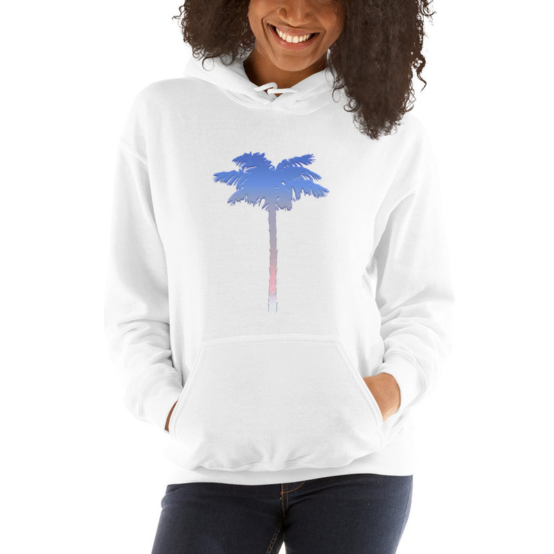 Unisex Adult Patriotic Palm Red White & Blue USA Hoodie