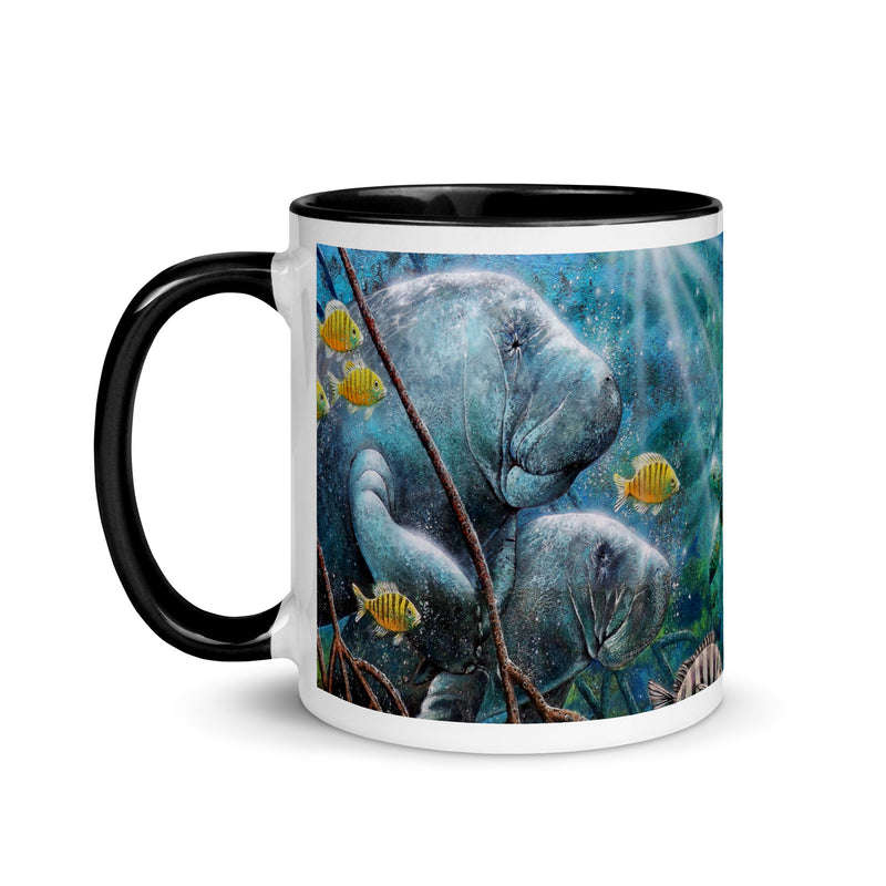 Manatees and Sea Turtle Aquatic Florida Aquatic Scene Coffee Mug
