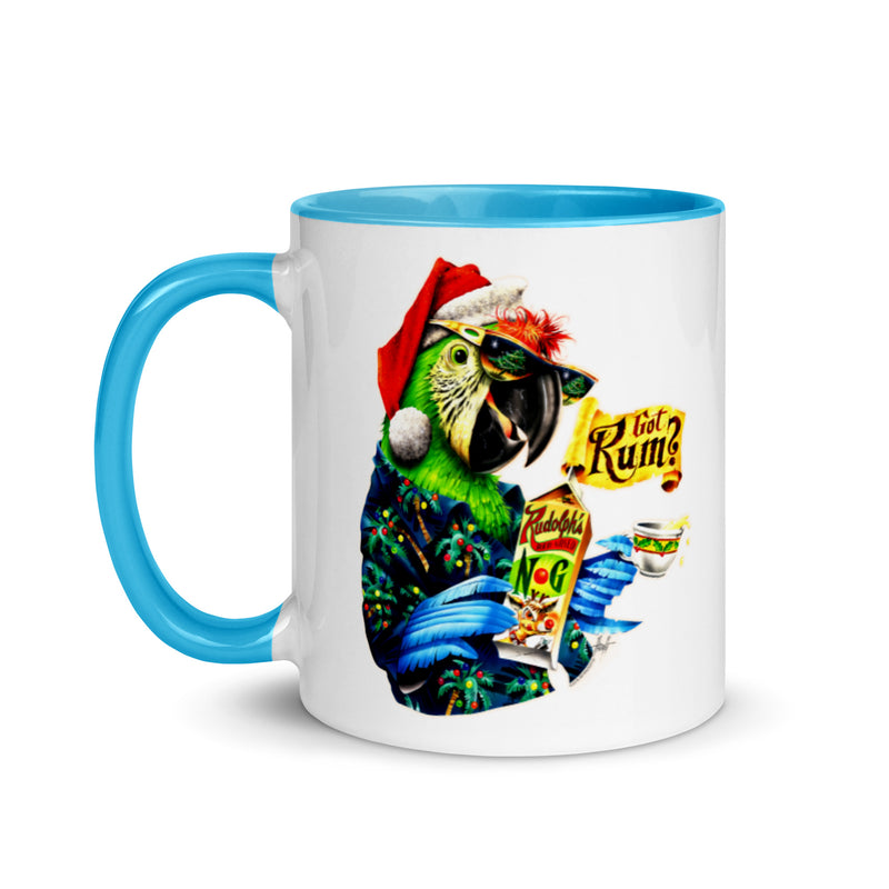 Got Rum Santa Macaw Parrot Eggnog Christmas Coffee Mug Jimmy Buffett Parrothead Party Cocktails holiday gift