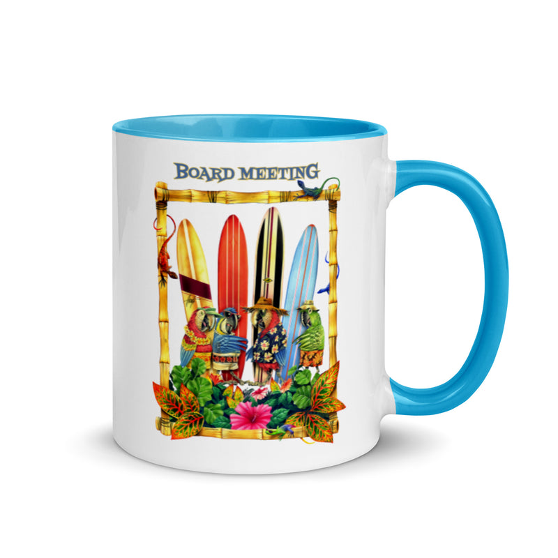 Exclusive Beach Coffee Mug Parrots Board Meeting Surfing Ceramic Jimmy Buffett Parrothead Gifts
