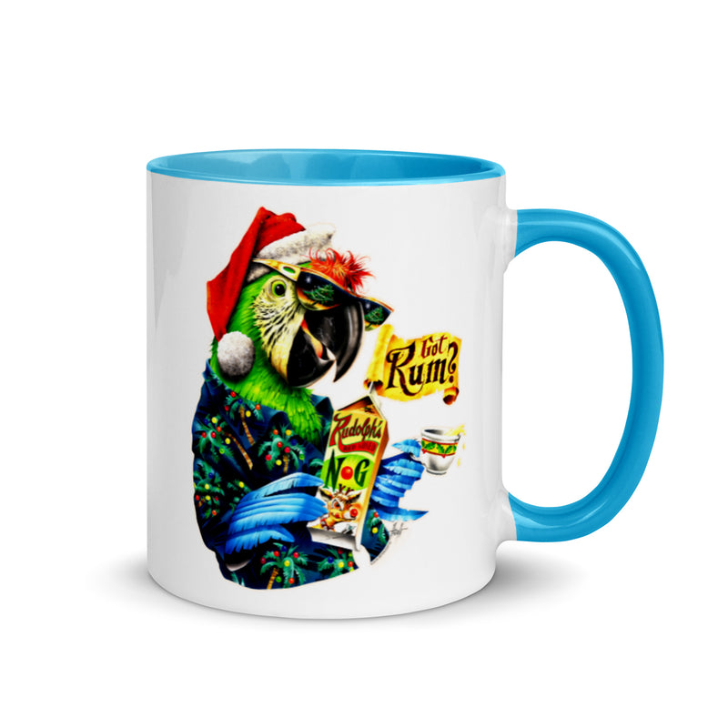 Got Rum Santa Macaw Parrot Eggnog Christmas Coffee Mug Jimmy Buffett Parrothead Party Cocktails holiday gift