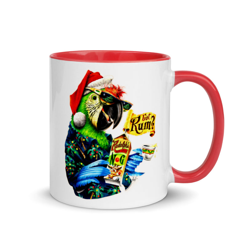 Got Rum Santa Macaw Parrot Eggnog Christmas Coffee Mug Jimmy Buffett Parrothead Party Cocktails holiday gift