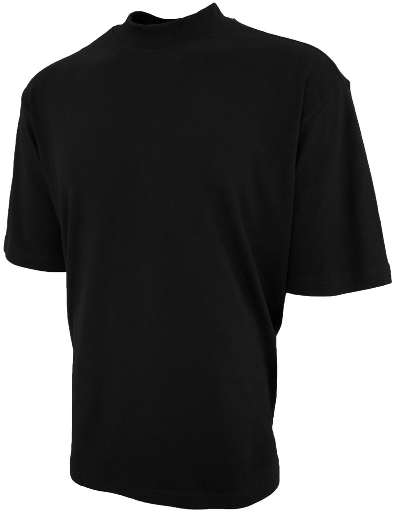 Original 100% Cotton Combed Ringspun Heavyweight Mock Turtleneck Short Sleeve Black