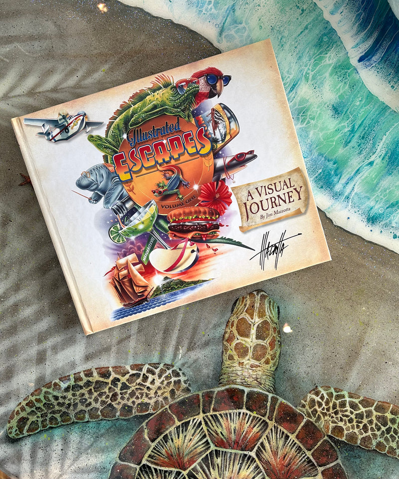 Exclusive Illustrated Escapes Coffee Table Book By Jim Mazzotta Jimmy Buffett