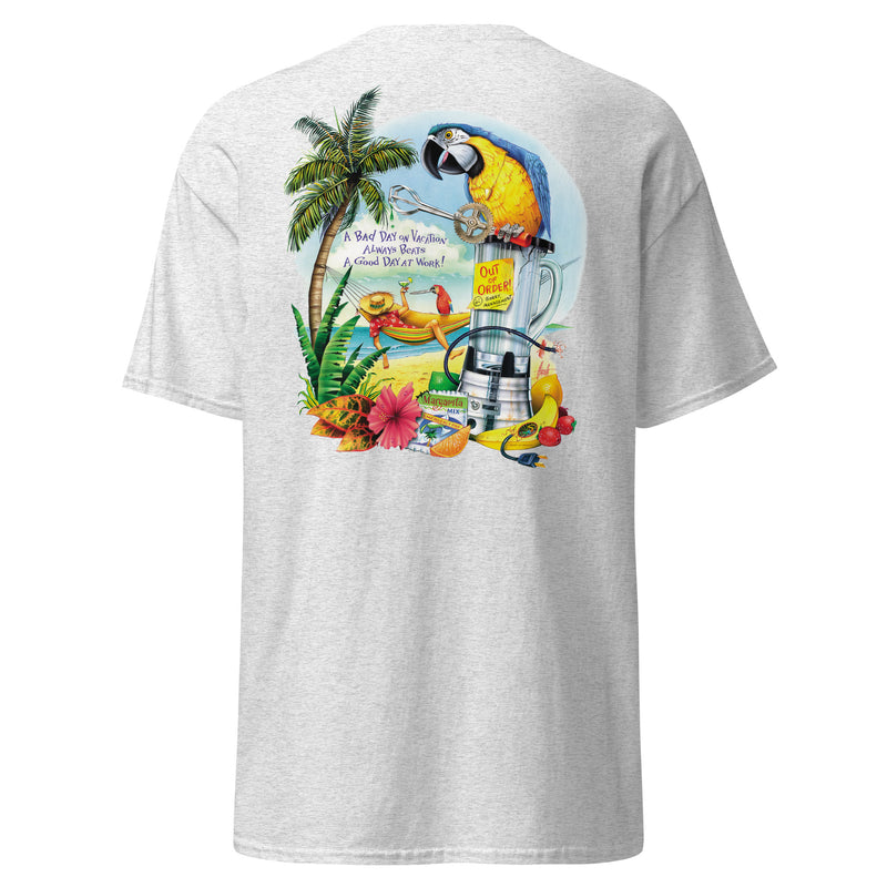 Men's Lightweight Classic Parrot Blender Repair No Bad Days Beach T-Shirt