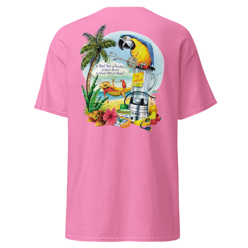 Men's Lightweight Classic Parrot Blender Repair No Bad Days Beach T-Shirt