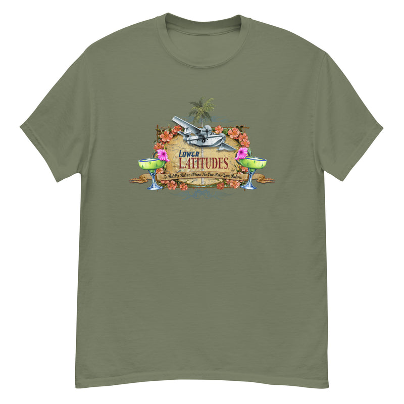 Men's Classic Lower Latitudes T-Shirt Seaplane Relax Margaritas Jimmy Buffett Tees Vacation Margaritaville