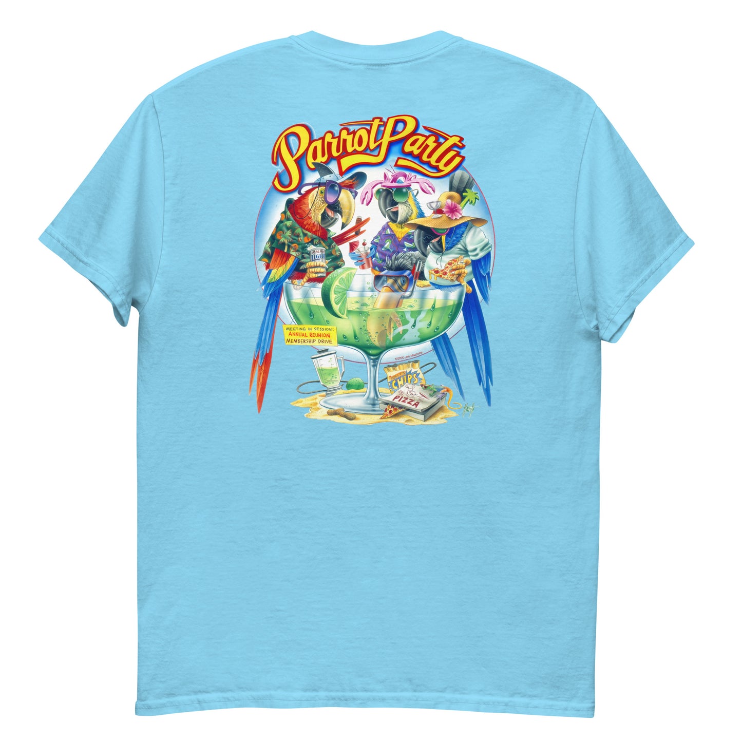 Mens Parrot Party Margarita Reunion T-Shirt