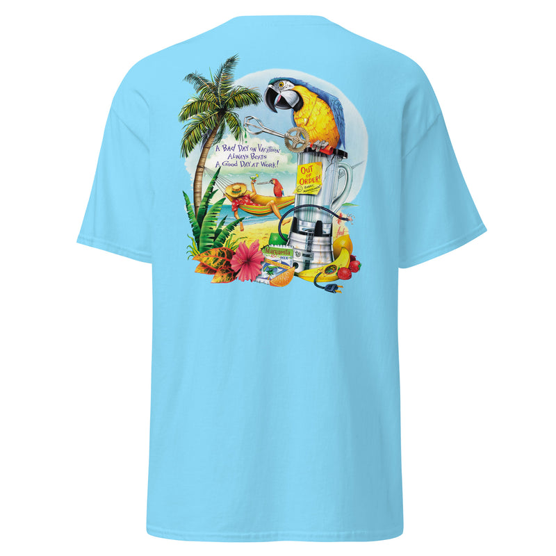 Men's Lightweight Classic Parrot Blender Repair No Bad Days Beach T-Shirt