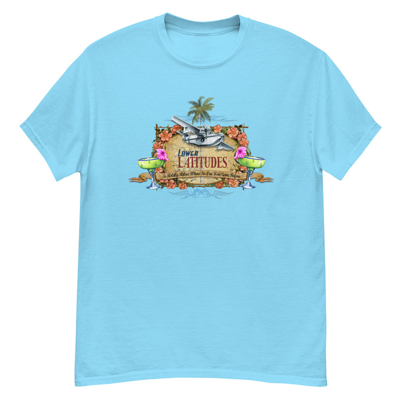 Men's Classic Lower Latitudes T-Shirt Seaplane Relax Margaritas Jimmy Buffett Tees Vacation