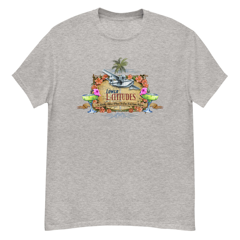 Men's Classic Lower Latitudes T-Shirt Seaplane Relax Margaritas Jimmy Buffett Tees Vacation Margaritaville