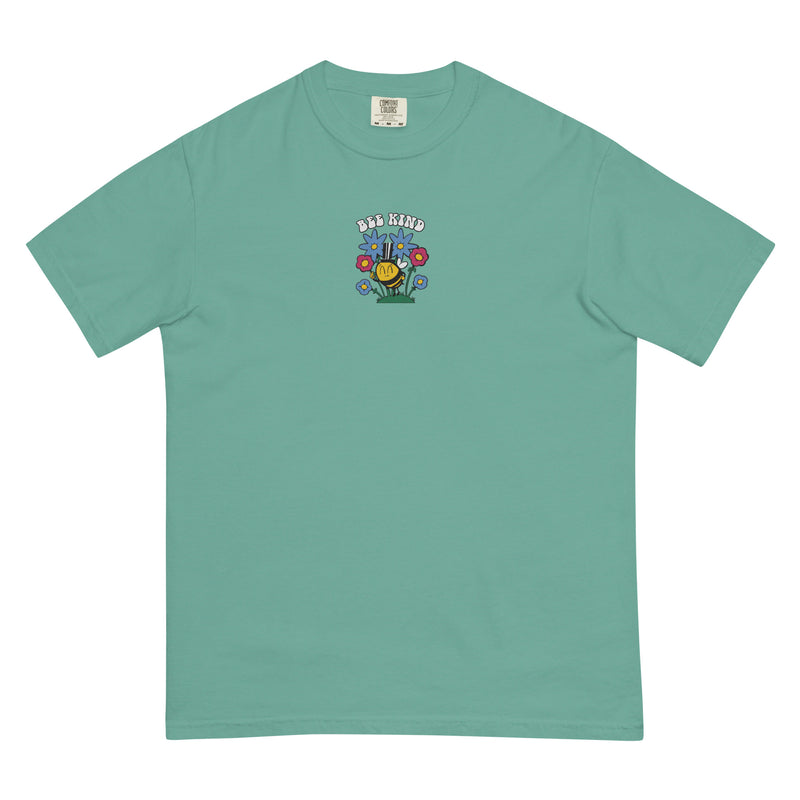 Men's Embroidered Adult Premium Garment Dyed Ring Spun Cotton T-shirt Bee Kind