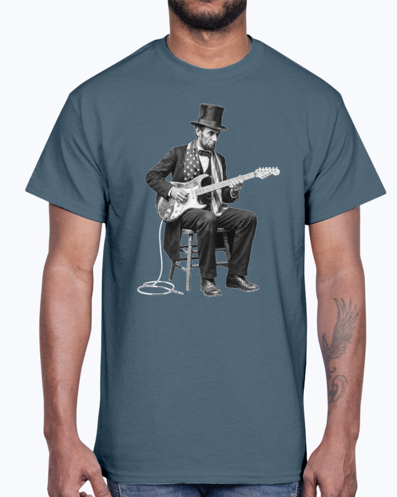 Honest Abe Black & White Shredding Guitar T-Shirt