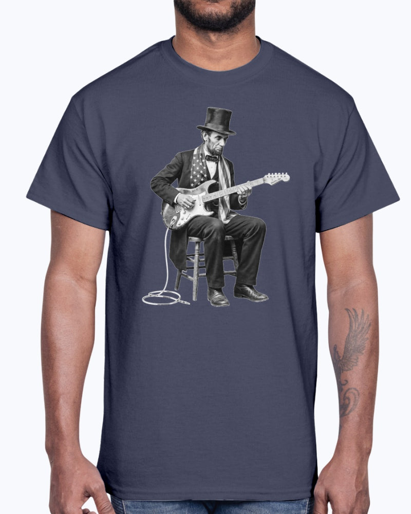 Honest Abe Black & White Shredding Guitar T-Shirt