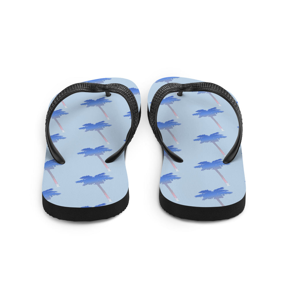 Unisex Patriotic Palm Trees Red White & Blue Flip Flops