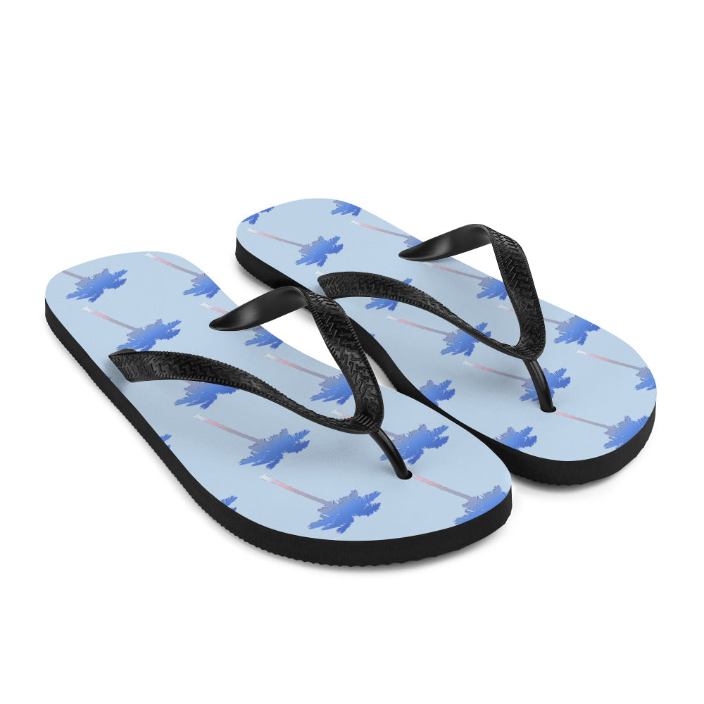Unisex Patriotic Palm Trees Red White & Blue Flip Flops
