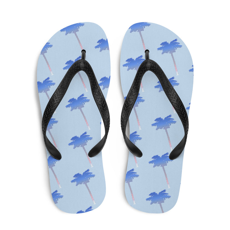 Unisex Patriotic Palm Trees Red White & Blue Flip Flops