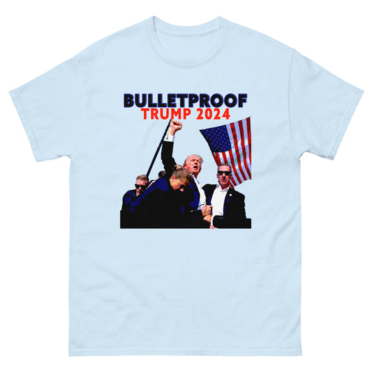 Men's Unisex Trump 2024 Bulletproof Fight Failed Assassination T-Shirt you missed