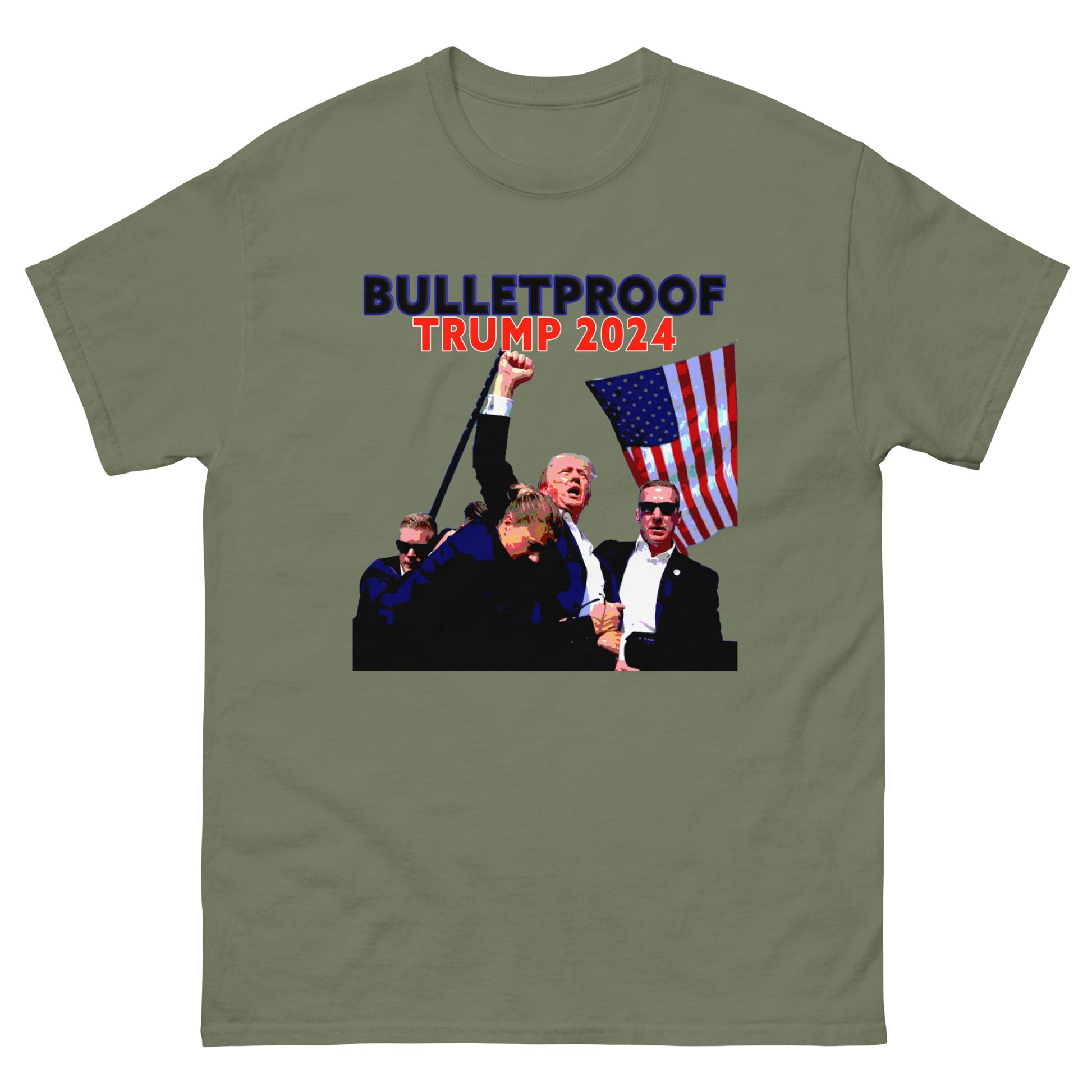 Men's Unisex Trump 2024 Bulletproof Fight Failed Assassination T-Shirt you missed
