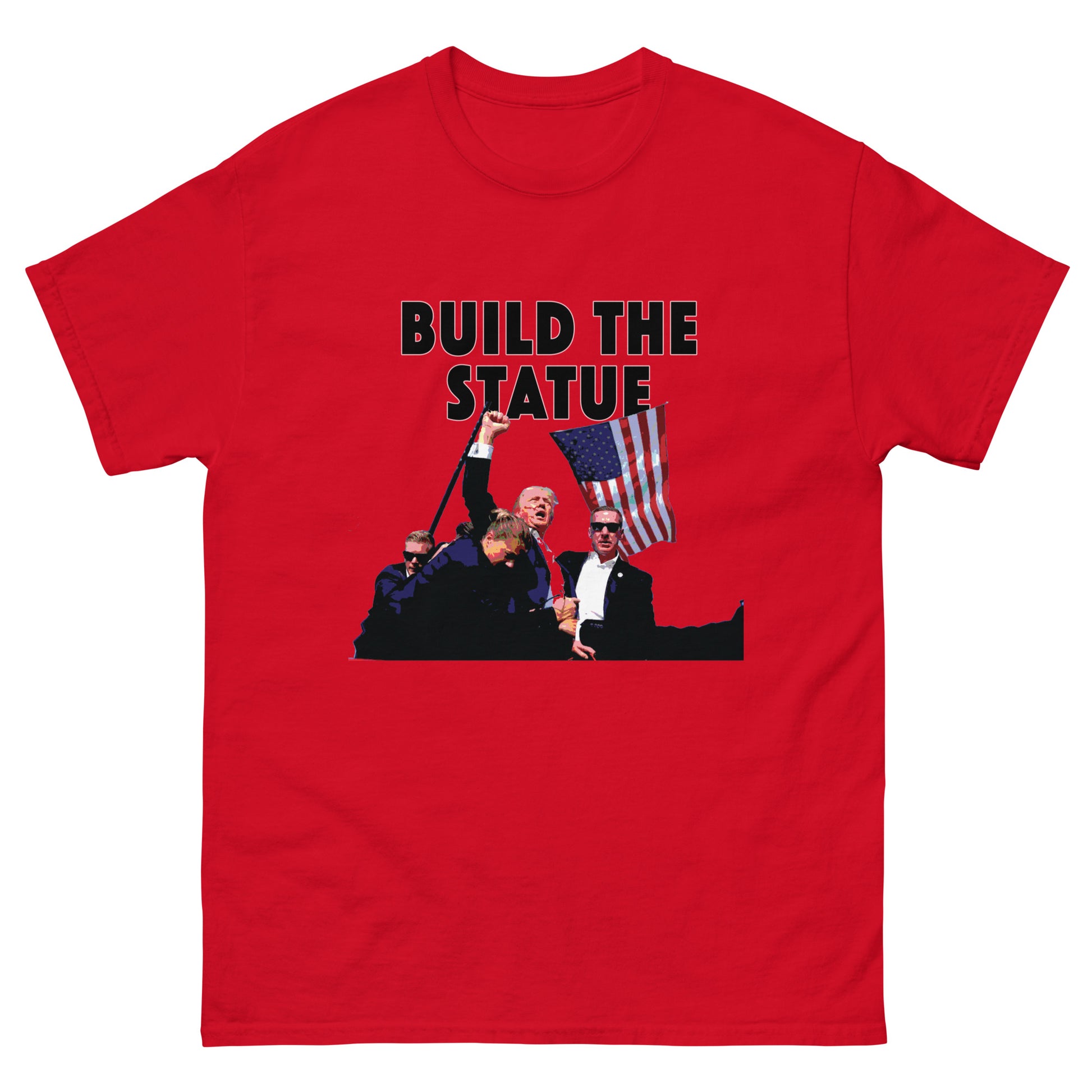 Unisex Adult Build The Statue Trump 2024 Fight T-Shirt USA MAGA  Patriotic