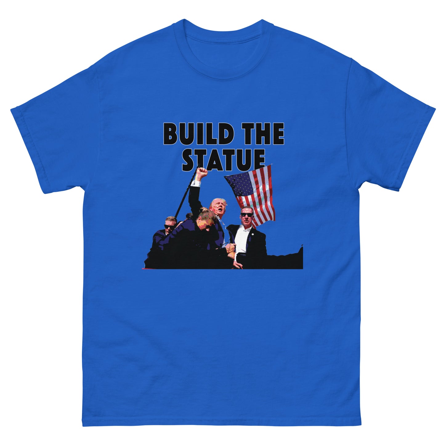 Unisex Adult Build The Statue Trump 2024 Fight T-Shirt USA MAGA  Patriotic