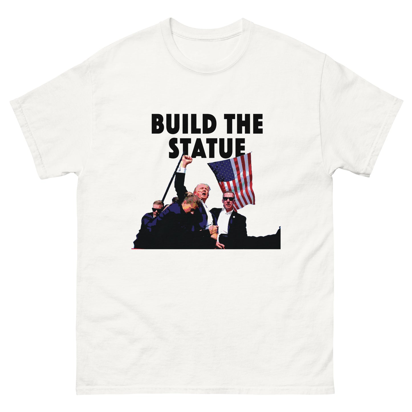 Unisex Adult Build The Statue Trump 2024 Fight T-Shirt USA MAGA  Patriotic