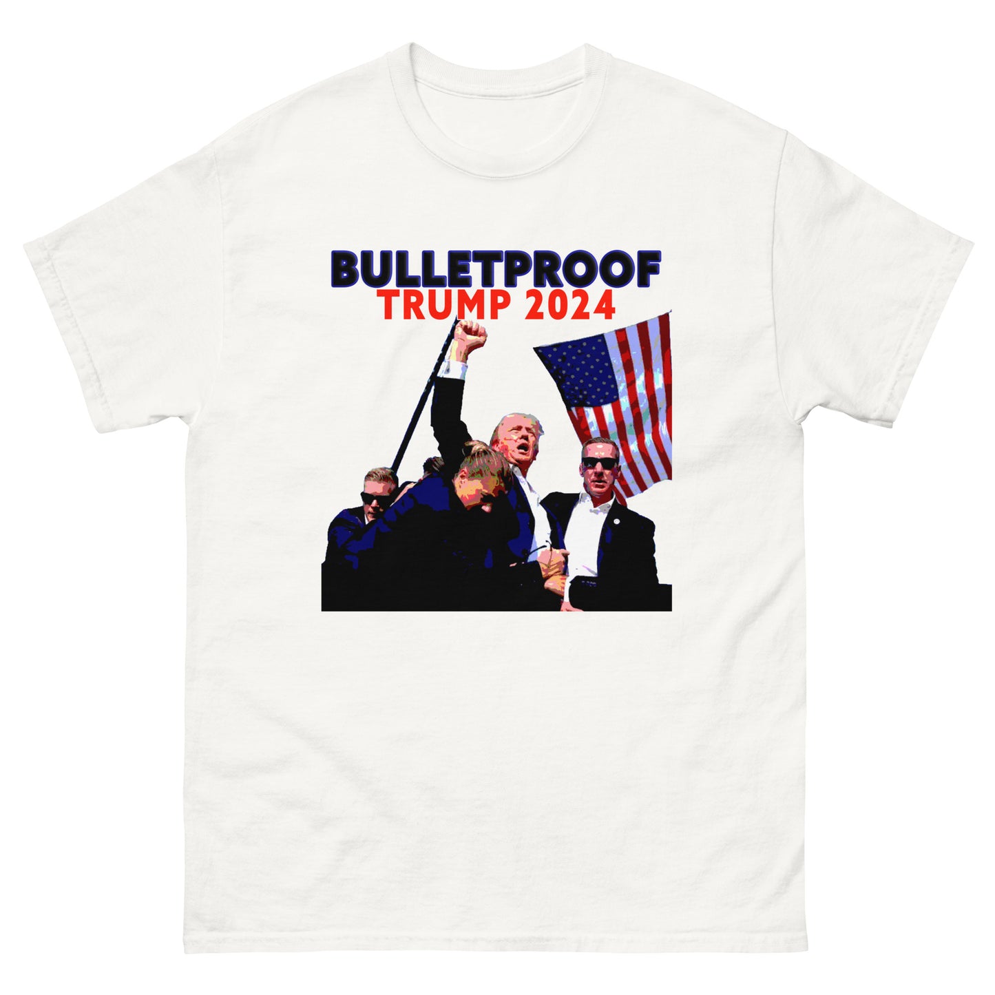 Men's Unisex Trump 2024 Bulletproof Fight Failed Assassination T-Shirt you missed