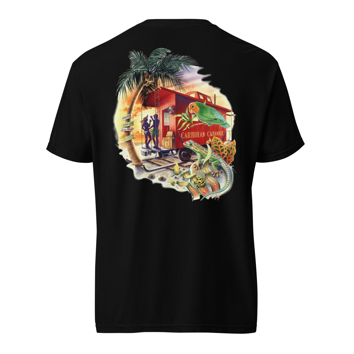 Caribbean Caboose Tee Front & Back Print Premium Tee