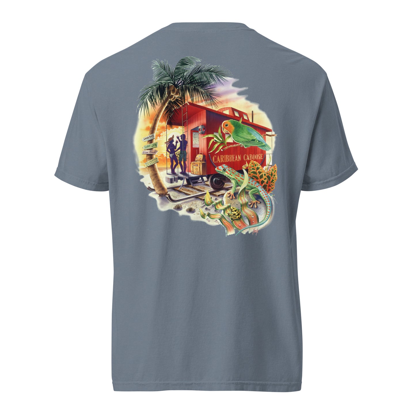 Caribbean Caboose Tee Front & Back Print Premium Tee