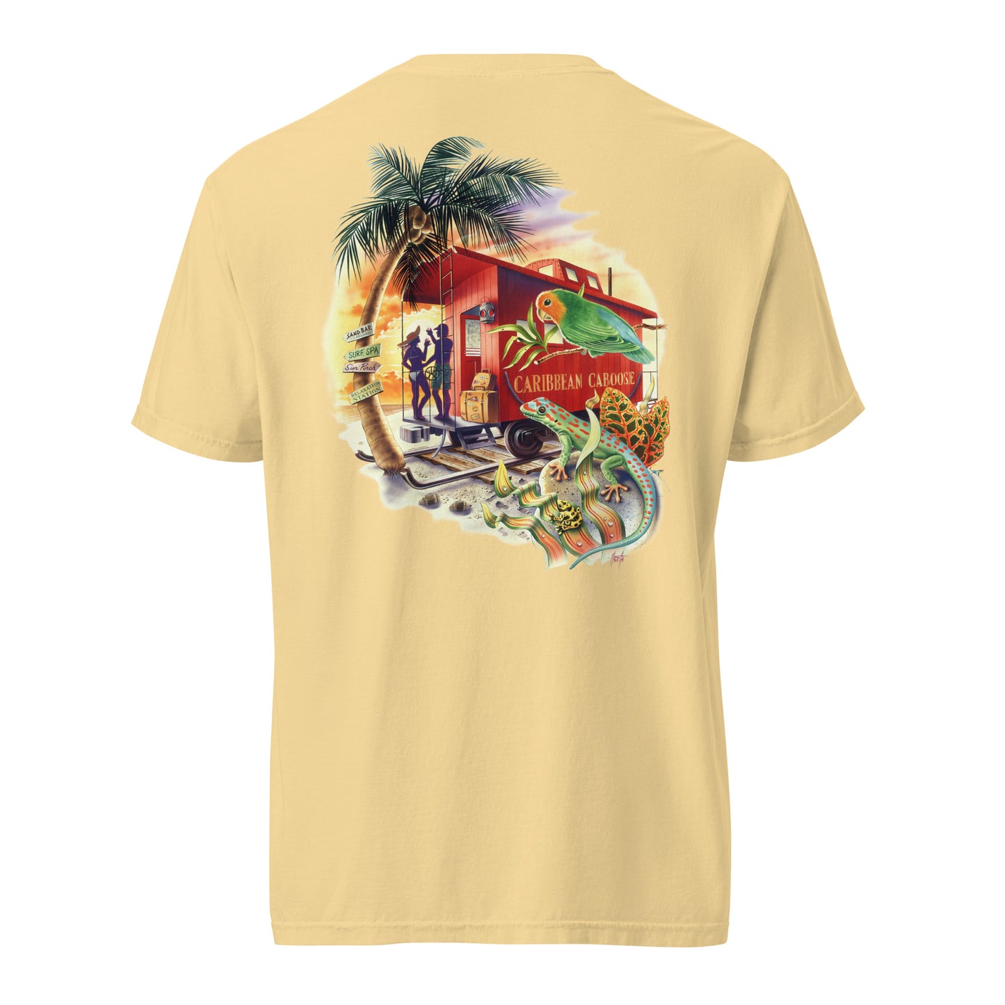 Caribbean Caboose Tee Front & Back Print Premium Tee