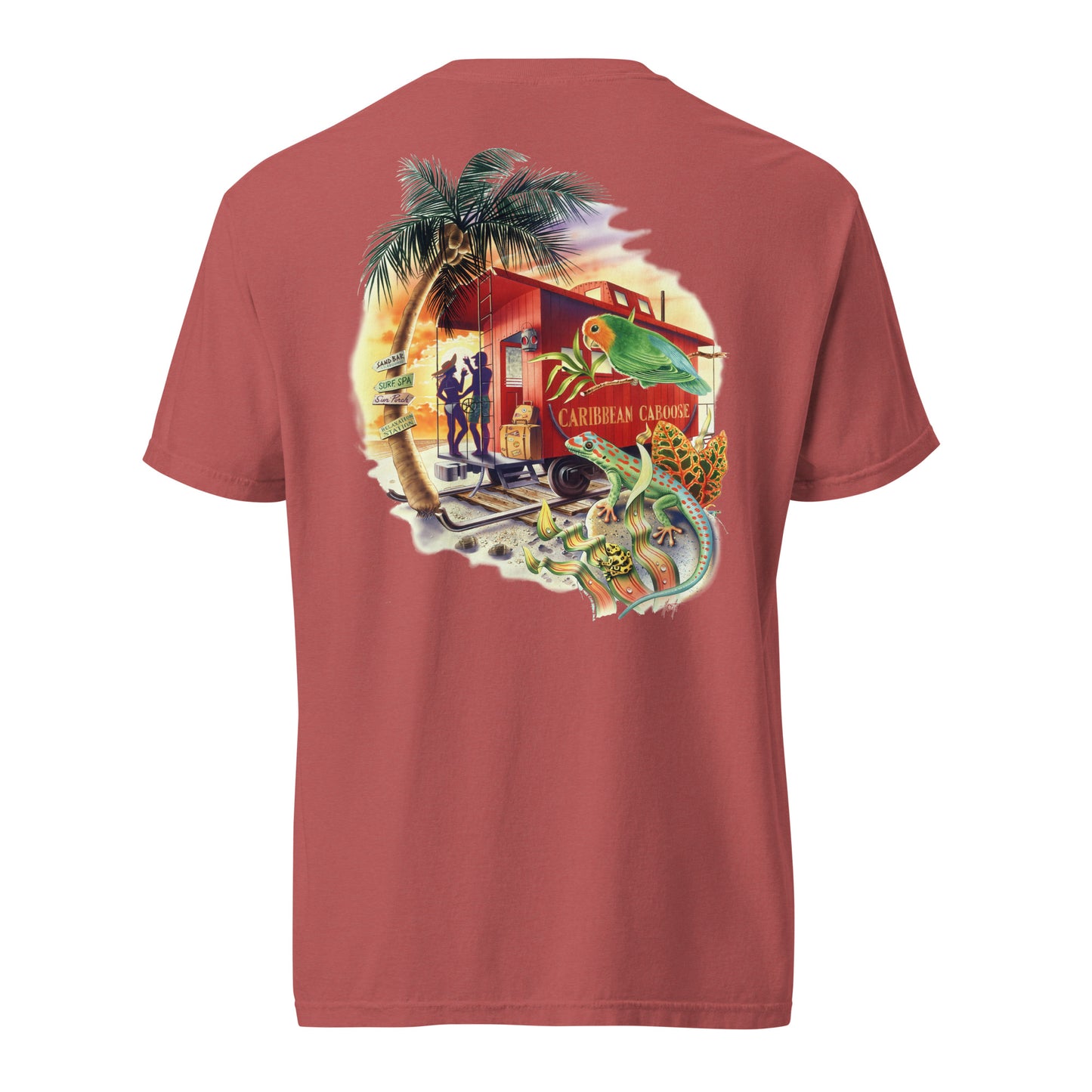 Caribbean Caboose Tee Front & Back Print Premium Tee
