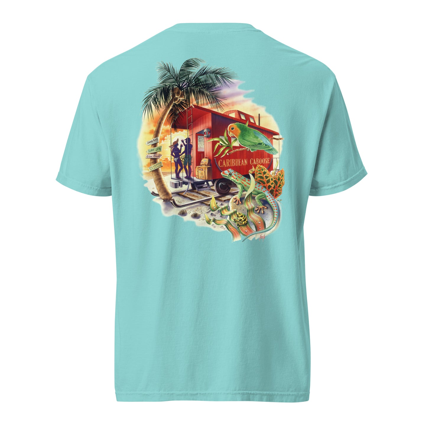 Caribbean Caboose Tee Front & Back Print Premium Tee
