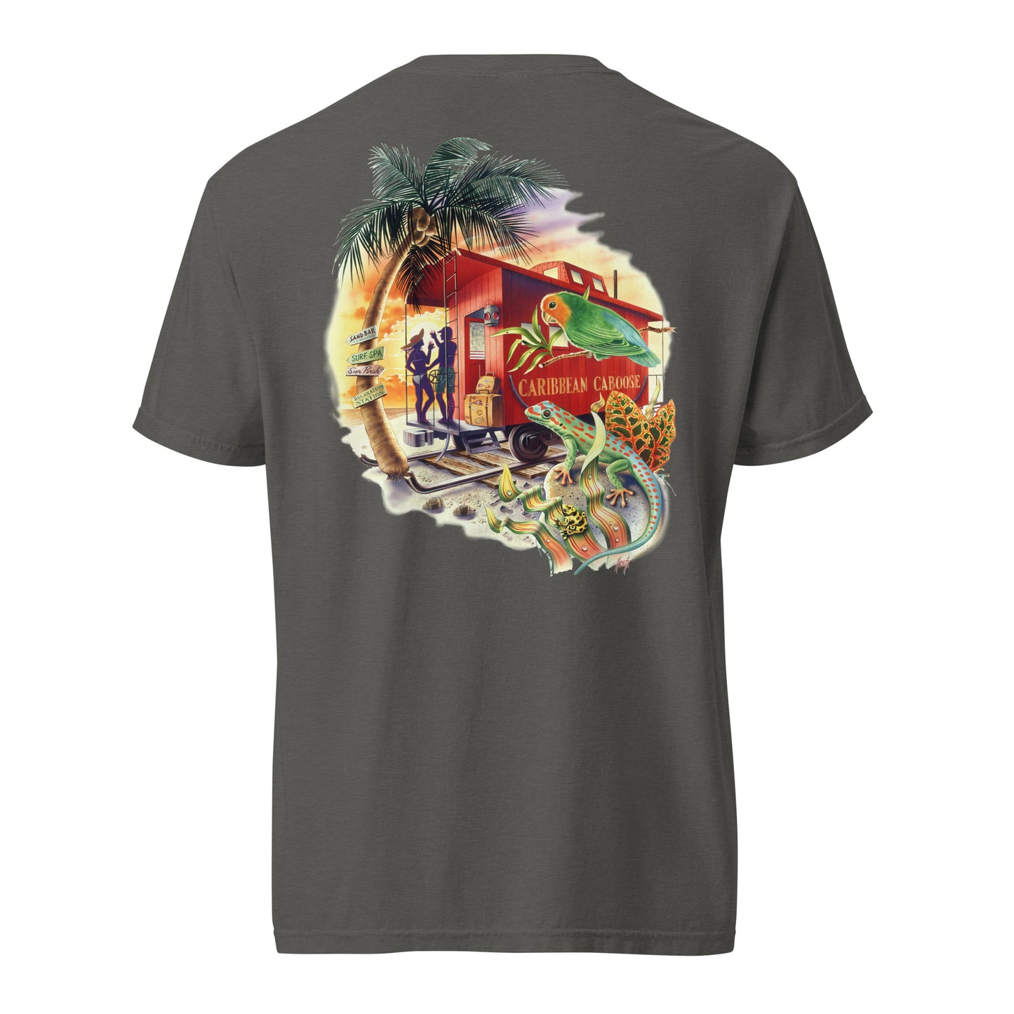 Caribbean Caboose Tee Front & Back Print Premium Tee