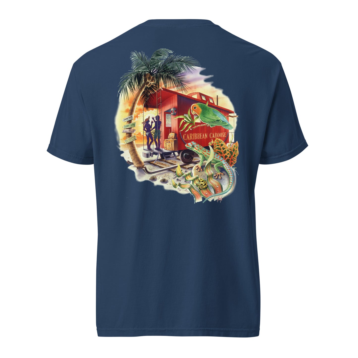 Caribbean Caboose Tee Front & Back Print Premium Tee