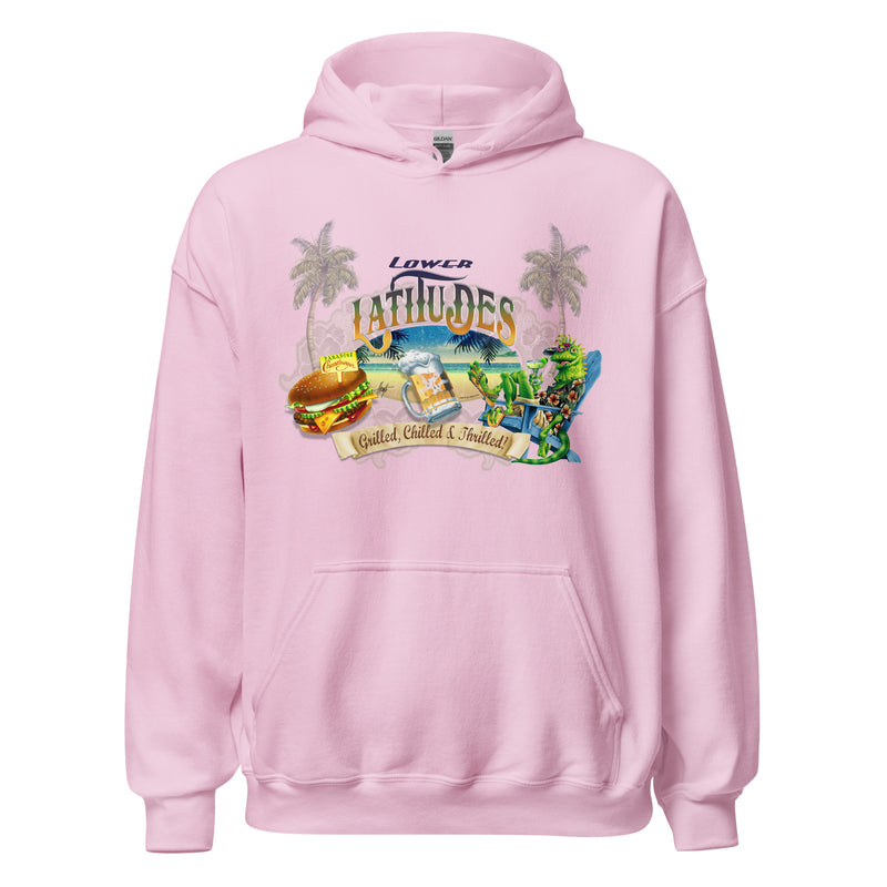 Exclusive Grill Chill Thrill Lower Latitudes Cheeseburger Beer Beach Hoodie Jimmy Buffett Shirts Gifts
