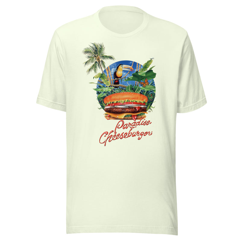 Unisex Adult Lightweight Paradise Cheeseburger Tropical Toucan Beach T-Shirt Jimmy Buffett Margaritaville Happy  Hour Style