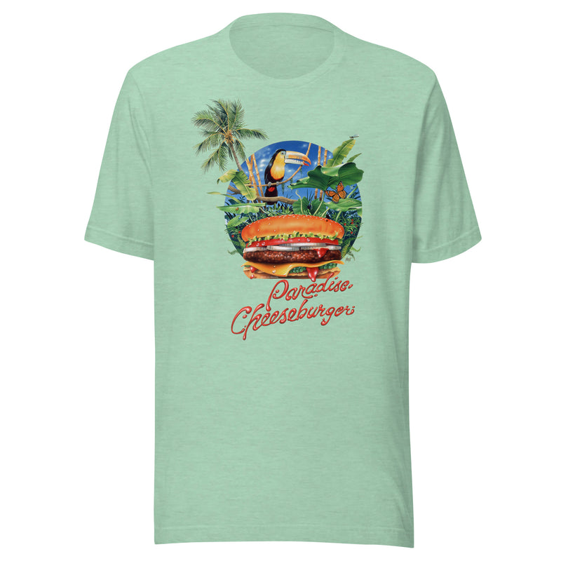 Unisex Adult Lightweight Paradise Cheeseburger Tropical Toucan Beach T-Shirt Jimmy Buffett Margaritaville Happy  Hour Vintage Style Caribbean Soul